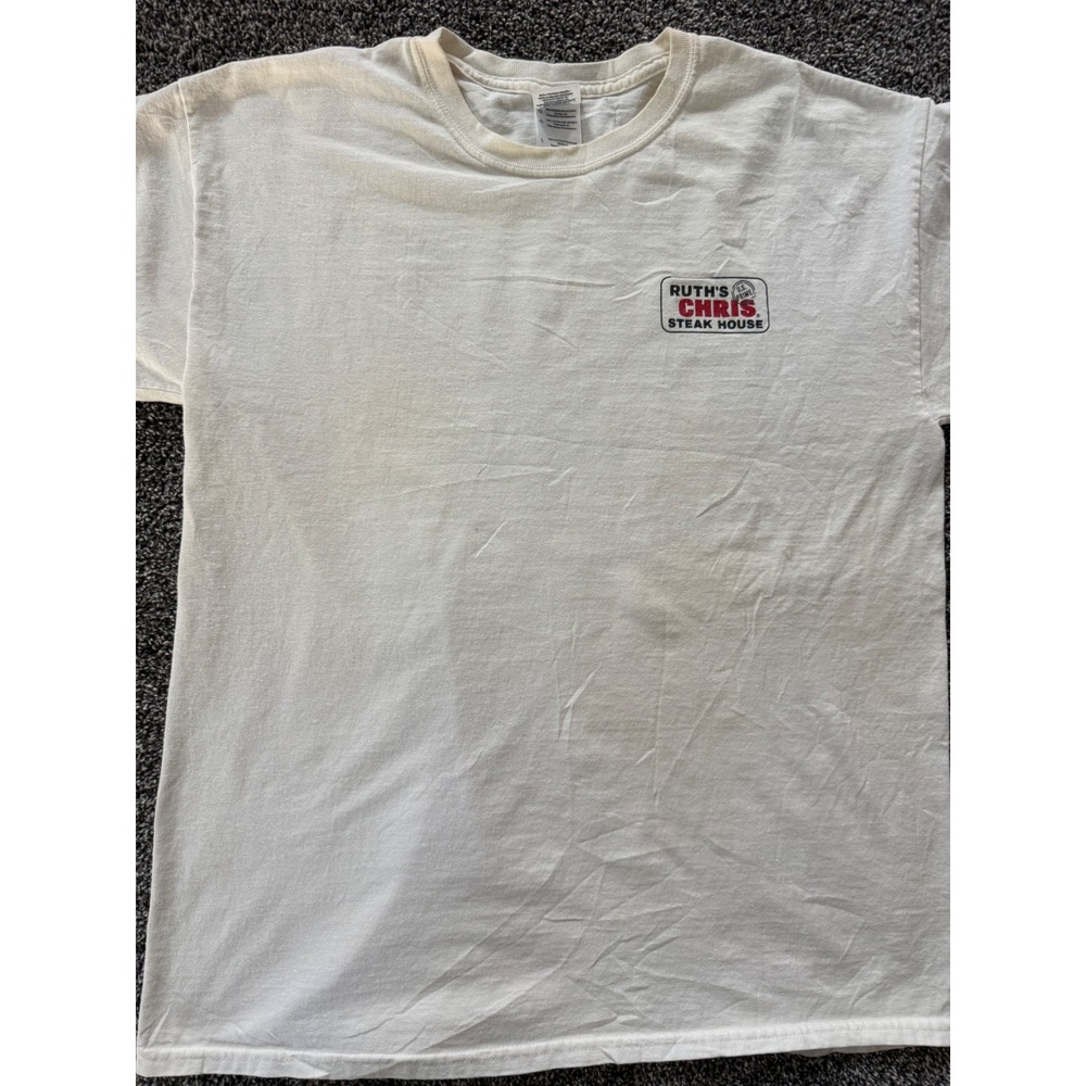 Vintage Ruth's Chris Steak House T-Shirt Mens Large White US Prime Y2K Gildan